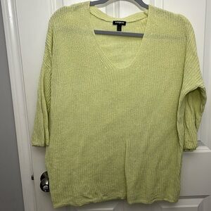 Women’s Express Oversized Sweater - Medium, Yellow. 3/4 Sleeve.